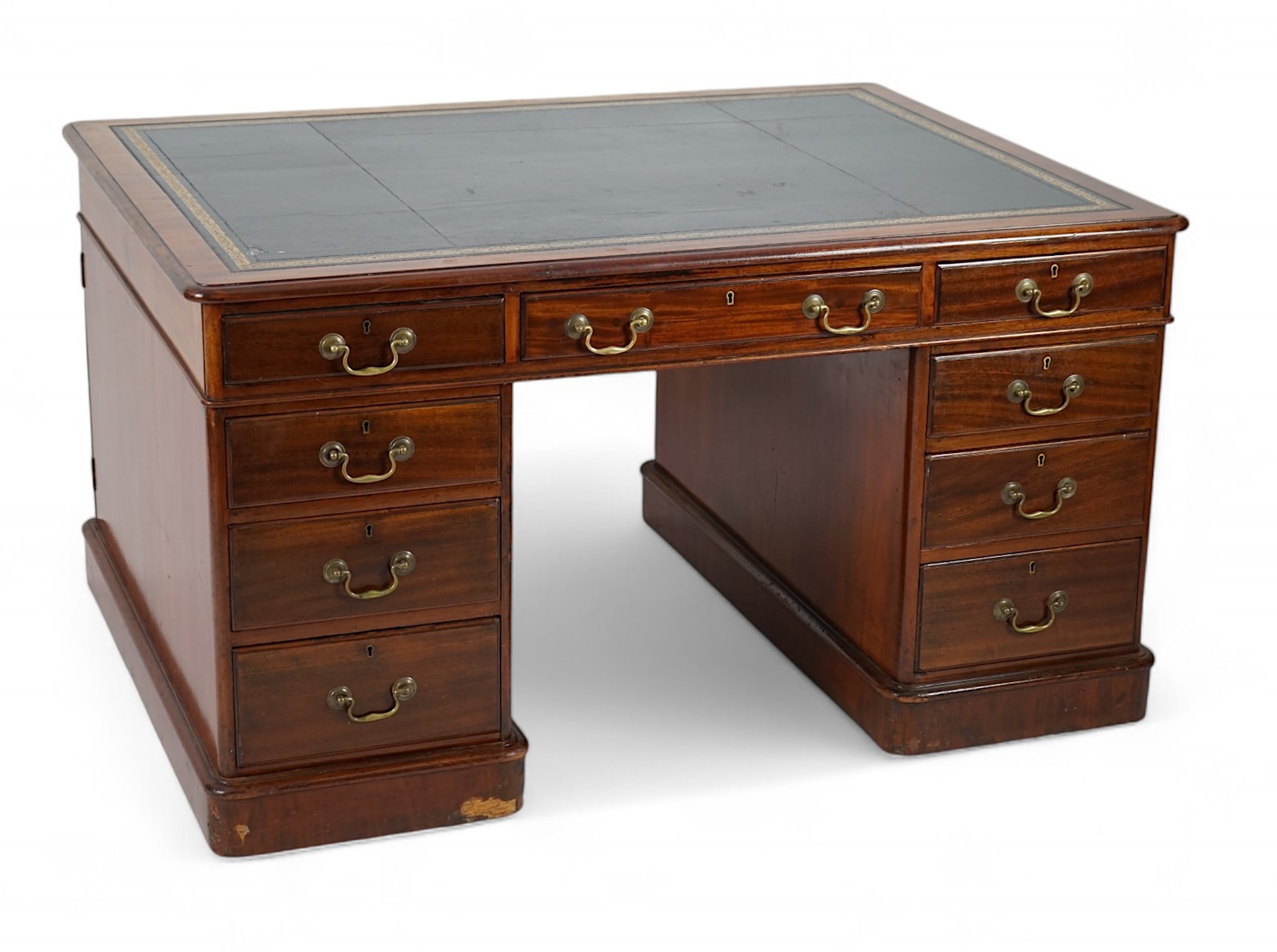 A Victorian mahogany partner's desk